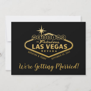 Las Vegas Wedding Einladung 2 Seiten Schwarzes Gol