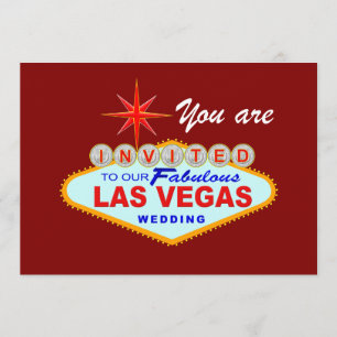 Las Vegas Wedding Einladung BURGUNDY
