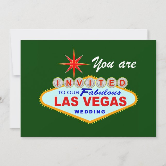 Las Vegas Wedding Einladung GREEN (Vorderseite)