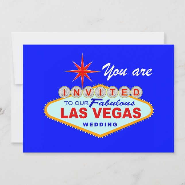 Las Vegas Wedding Einladung LITEBLUE (Vorderseite)
