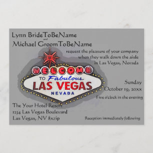 Las Vegas Wedding Einladung Silbergrau