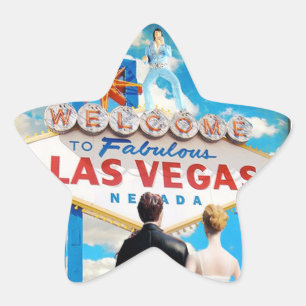 Las Vegas Wedding Einladung Stern-Aufkleber