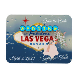 Las Vegas Wedding Flexible Foto Magnet