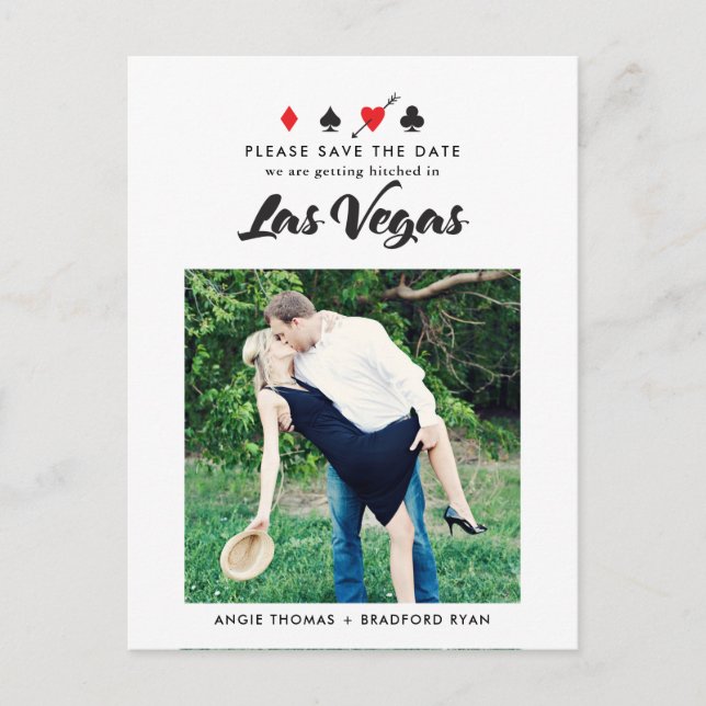 Las Vegas Wedding Foto Save the Date Postkarte (Vorderseite)