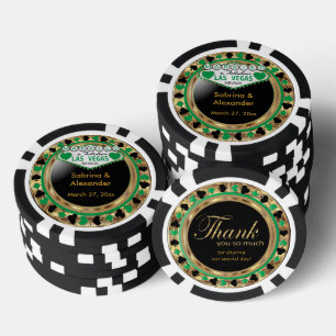 Las Vegas Wedding - Green - Personalisieren Pokerchips