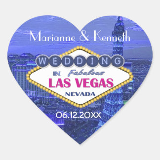 Las Vegas Wedding Herz-Aufkleber