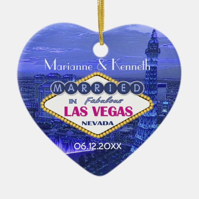 Las Vegas Wedding Keramik Ornament (Vorne)