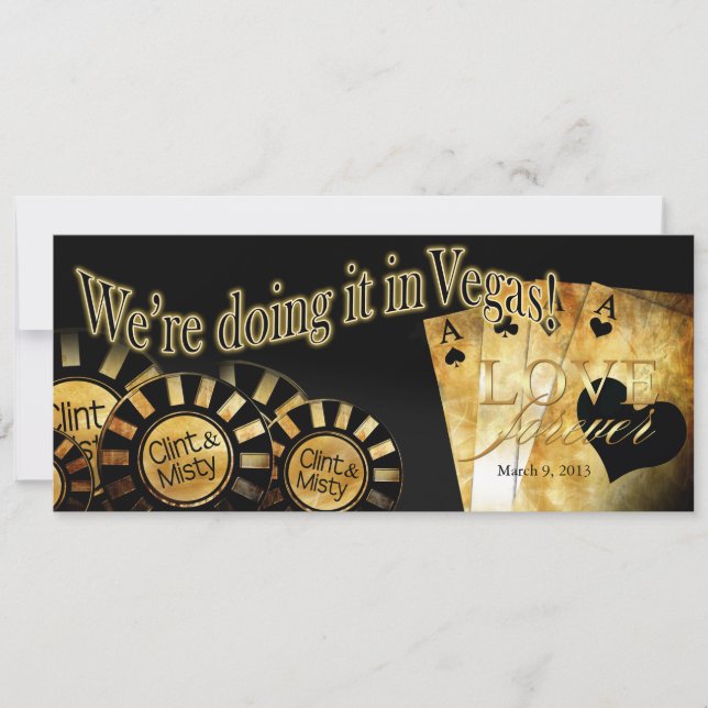 Las Vegas Wedding (kontaktieren Sie mich, um 4u zu Einladung (Vorderseite)