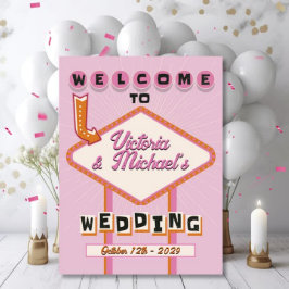 Las Vegas Wedding Mod Retro Begrüßungszeichen Poster