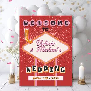 Las Vegas Wedding Mod Retro Begrüßungszeichen Poster
