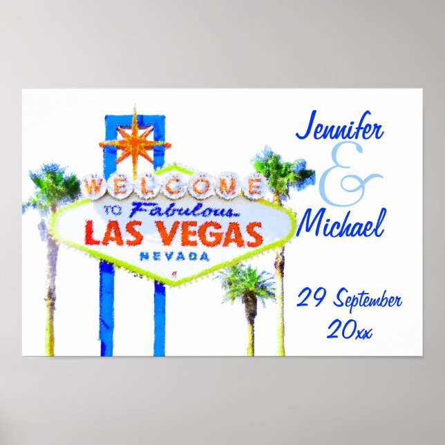 Las Vegas Wedding Party Sign Poster (Vorne)