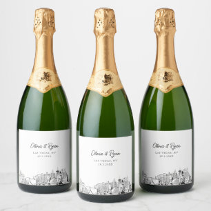 Las Vegas Wedding Personalisiert Champagne Label