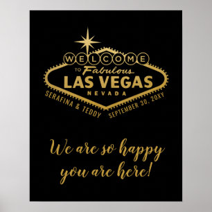Las Vegas Wedding Personalisiertes Begrüßungszeich Poster