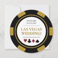 Las Vegas Wedding Poker Chip Gold Schwarz-weiß