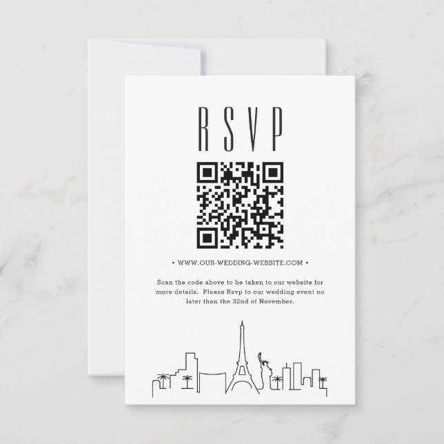 Las Vegas Wedding QR Code UAWG RSVP Karte (Vorderseite)