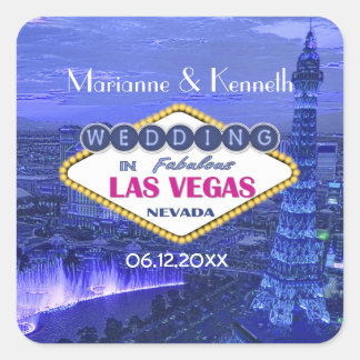 Las Vegas Wedding Quadratischer Aufkleber