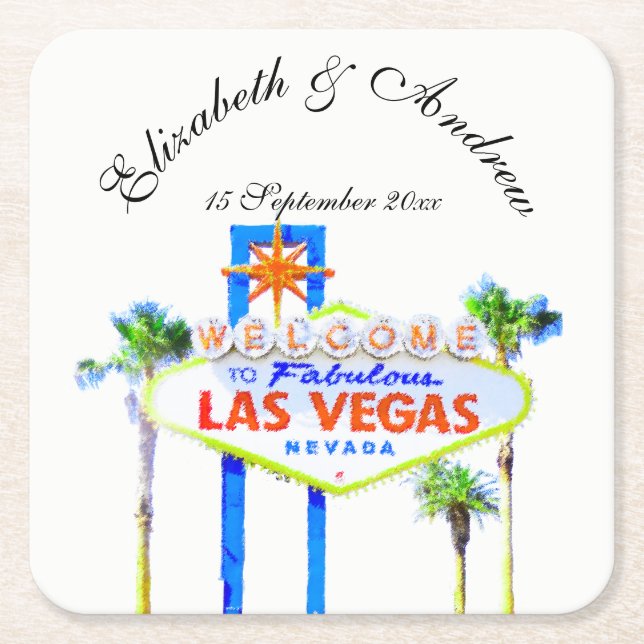 Las Vegas Wedding Rechteckiger Pappuntersetzer (Vorderseite)