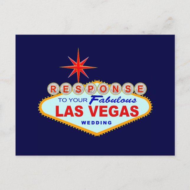 Las Vegas Wedding Response Card 1 (Postkarte) Einladungspostkarte (Vorderseite)