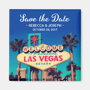Las Vegas Wedding Retro Foto Save the Date Magnet