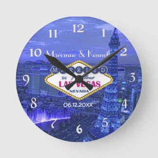 Las Vegas Wedding Runde Wanduhr