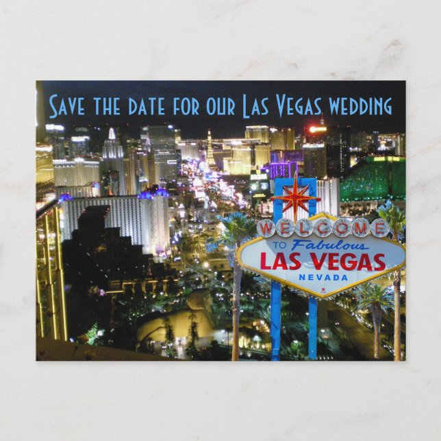 Las Vegas Wedding Save the Date NV Ankündigungspostkarte (Vorderseite)