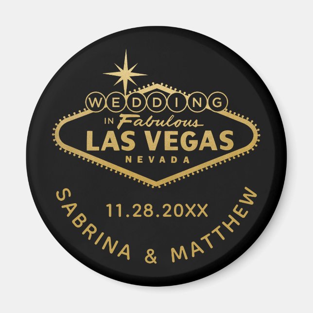 Las Vegas Wedding Save the Date oder Bevorzugung Magnet (Vorne)
