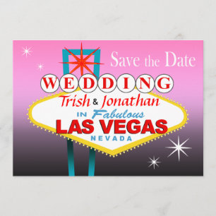 Las Vegas Wedding Save the Date - rosa