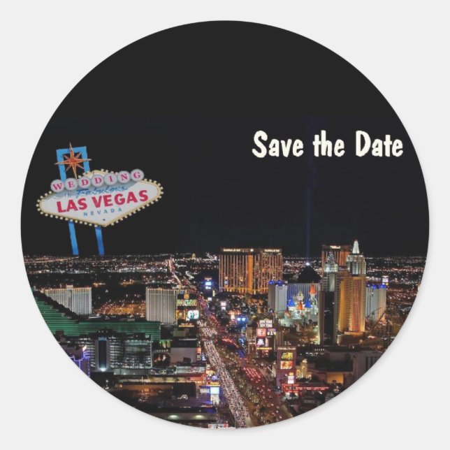 Las Vegas Wedding Save the Date Sticker (Vorderseite)