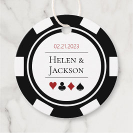 Las Vegas Wedding Schwarz-weiß Poker Chip Geschenkanhänger