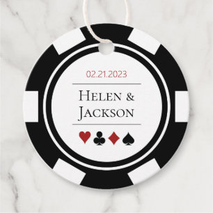 Las Vegas Wedding Schwarz-weiß Poker Chip Geschenkanhänger
