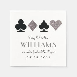 Las Vegas Wedding Silver und Black Cocktail Napkin Serviette