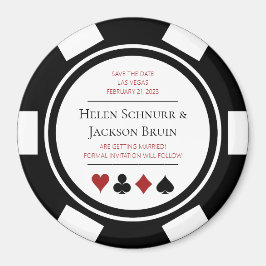 Las Vegas Wedding speichern das Datum Poker Chip S Magnet