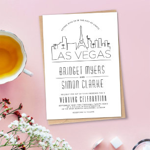 Las Vegas Wedding   Stilisierte Skyline-Einladung Einladung