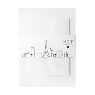 Las Vegas Wedding   Stilisierte Skyline Monogram Einladungsbanderole