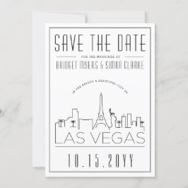 Las Vegas Wedding | Stilisierte Skyline Save the D Einladung