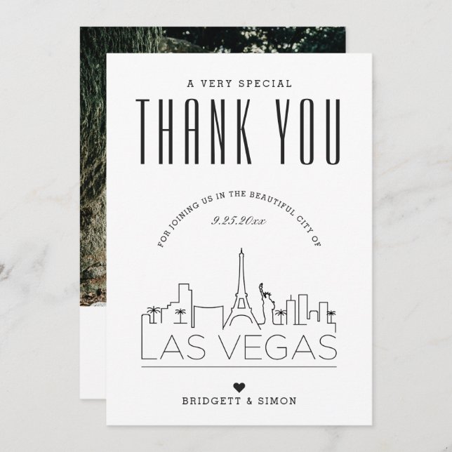 Las Vegas Wedding | Vielen Dank + Foto-Karte Karte (Vorne/Hinten)