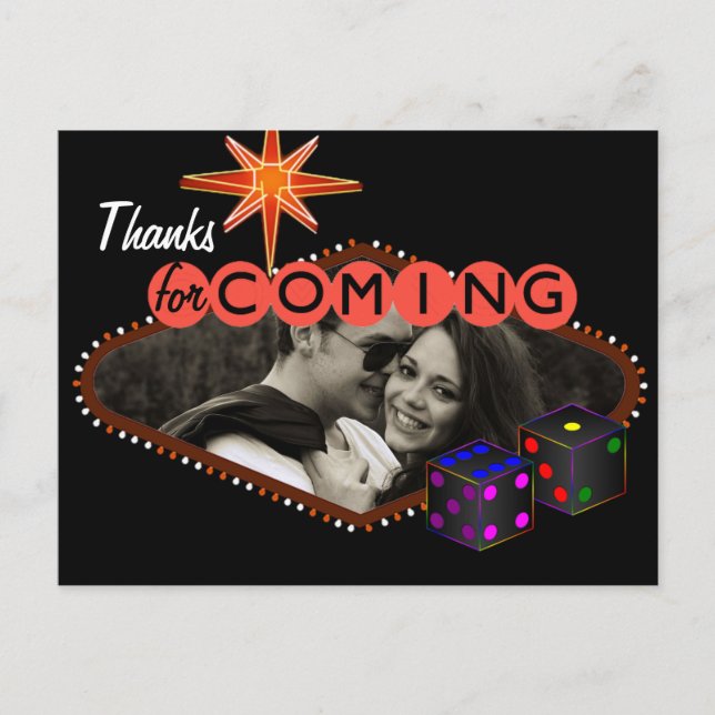 Las Vegas Wedding Vielen Dank Postkarte (Vorderseite)