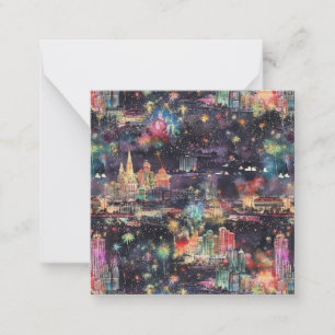Las Vegas Weihnachten & Neujahr in Aquarell Mitteilungskarte