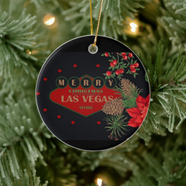Las Vegas Weihnachten Personalisierte Keramik Orna Keramik Ornament (Baum)