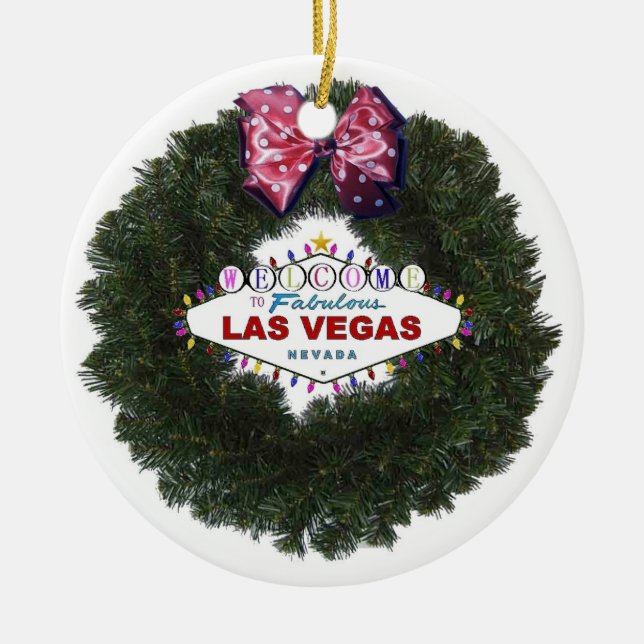 Las Vegas Weihnachtsfeiertag Keramik Ornament (Vorne)