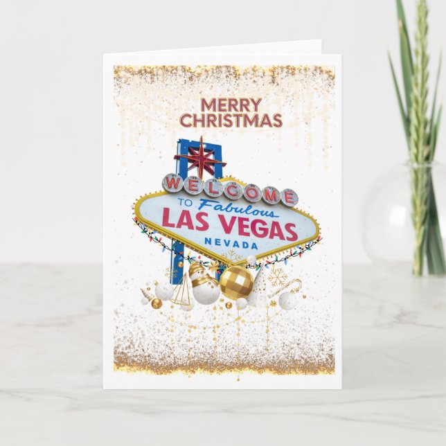Las Vegas Weihnachtskarte Dankeskarte (Vorderseite)