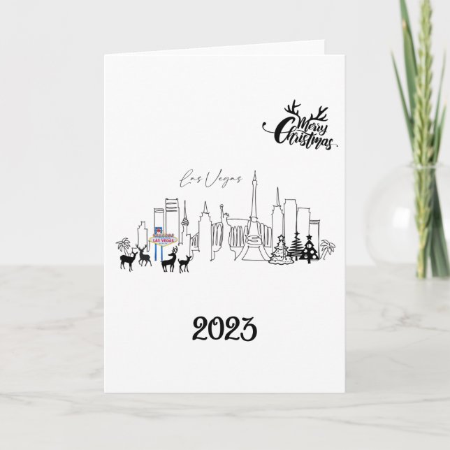 Las Vegas Weihnachtskarte Dankeskarte (Vorderseite)