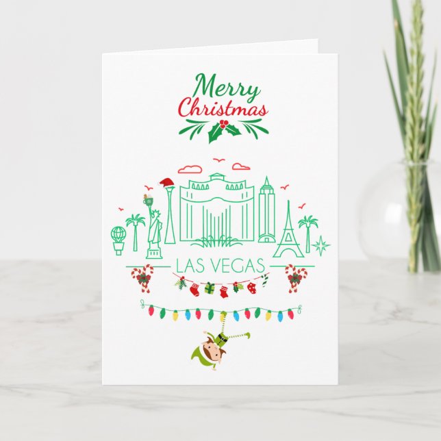 Las Vegas Weihnachtskarte Dankeskarte (Vorderseite)