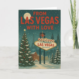 Las Vegas-Weihnachtskarte mit Liebe gefaltet Feiertagskarte