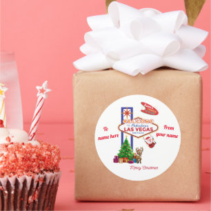 Las Vegas Weihnachtskleber pkg 6 Runder Aufkleber