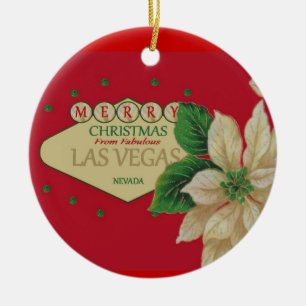 Las Vegas-Weihnachtsverzierung Keramik Ornament