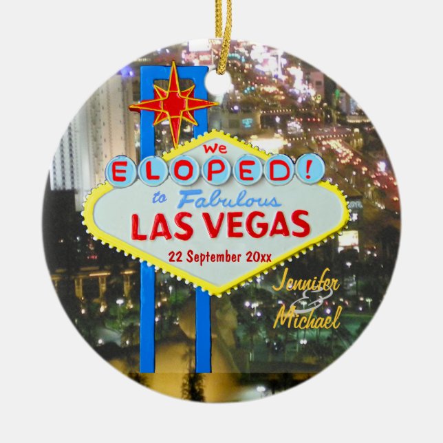 Las Vegas-Weihnachtsverzierung Keramik Ornament (Vorne)