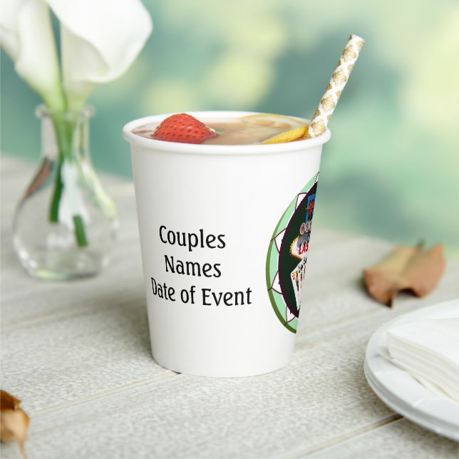 Las Vegas Welcome Sign Poker Chip Pappbecher (In Situ)