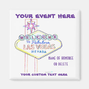 Las Vegas-Zeichen Künstlerisch für Sonderveranstal Magnet