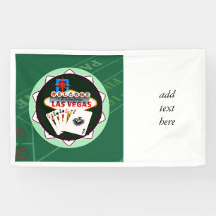 Las Vegas Zeichen und zwei Könige Poker Chip Banner